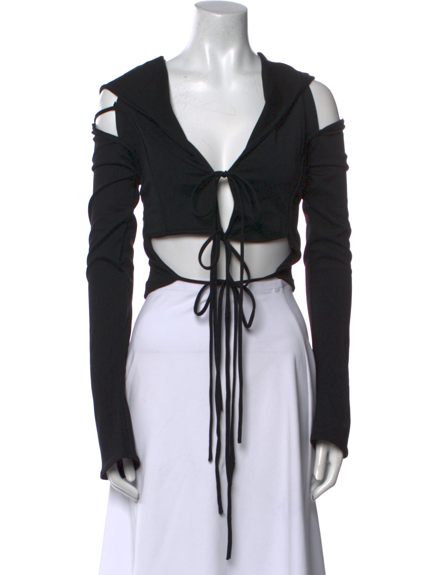 Jade Cropper V-Neck Long Sleeve Crop Top