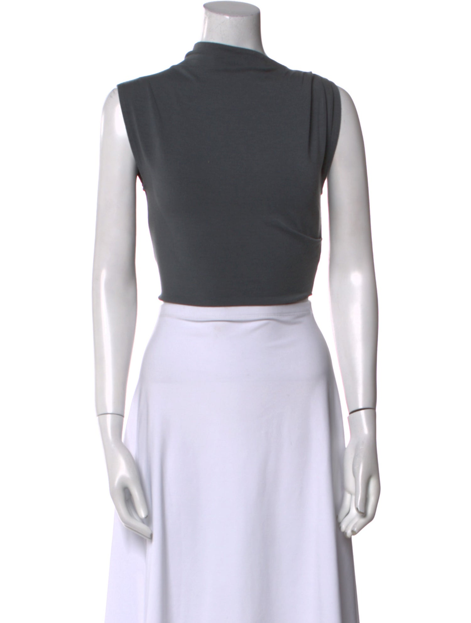 Jade Cropper Cowl Neck Sleeveless Crop Top