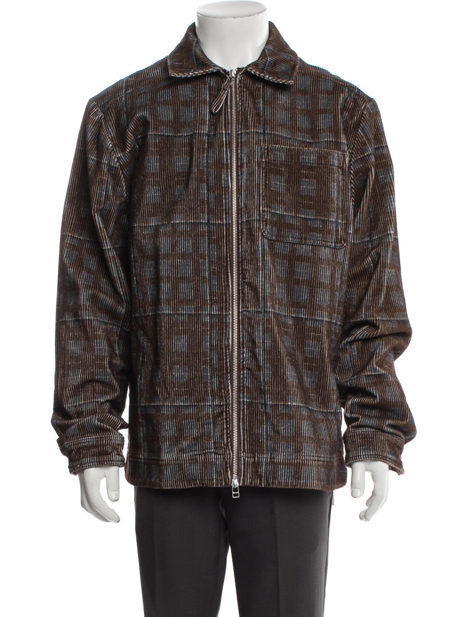 Pop Trading Company Plaid Print Moto Jacket