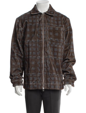 Pop Trading Company Plaid Print Moto Jacket