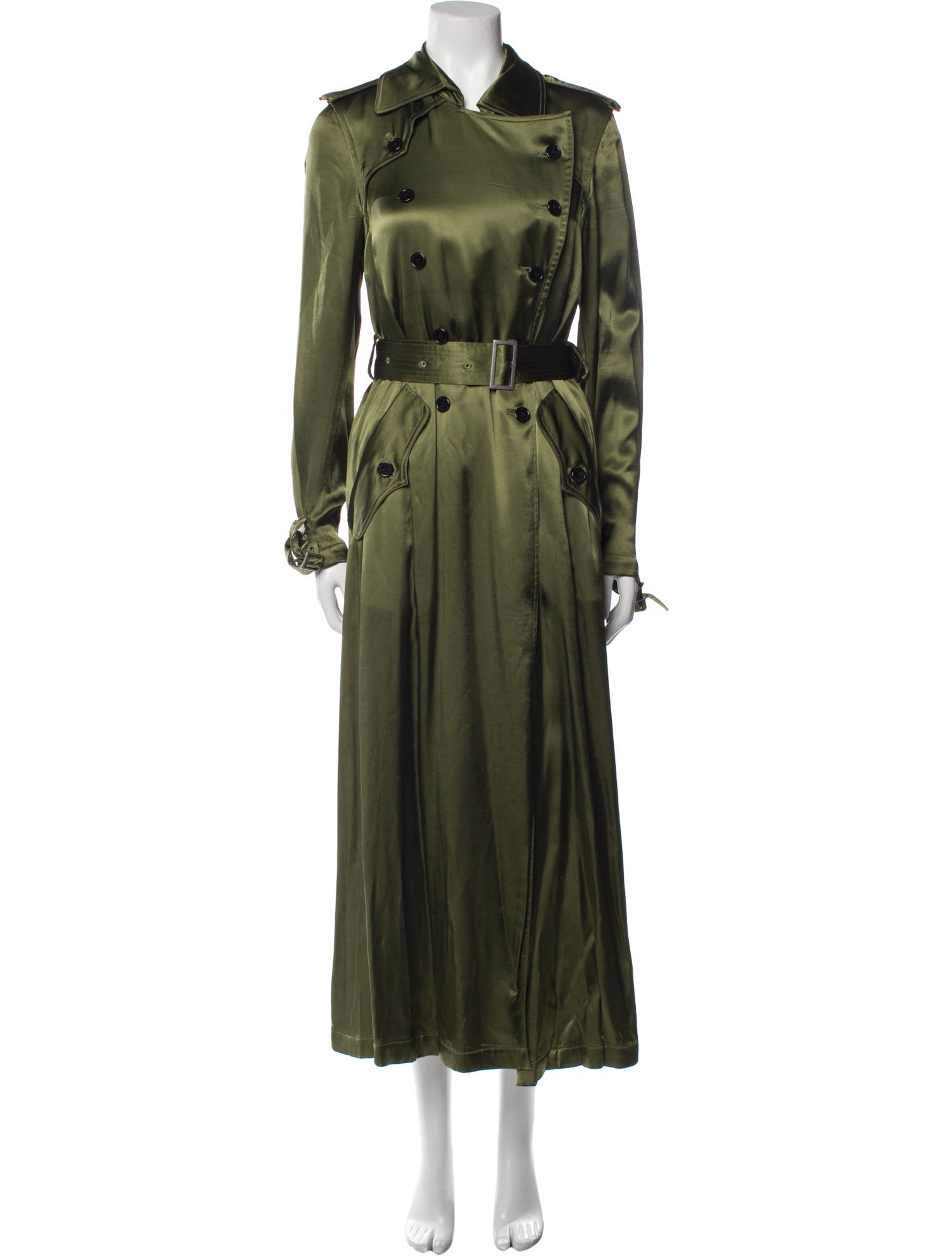 Fleur Du Mal Trench Coat Green Coats Clothing FLEDM31719 The RealReal