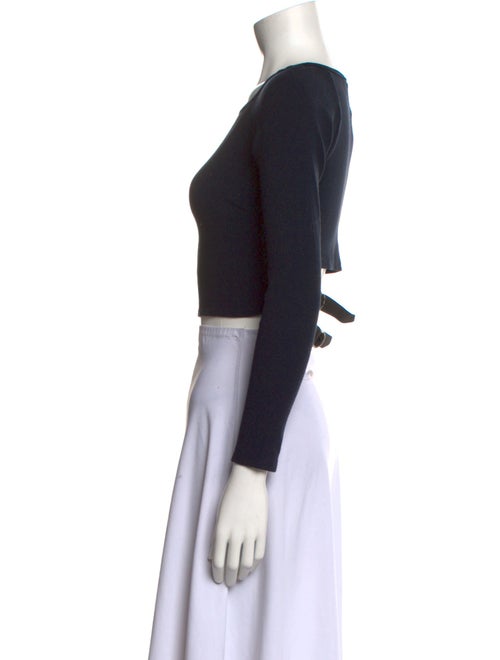 Fleur Du Mal Bateau Neckline Long Sleeve Crop Top