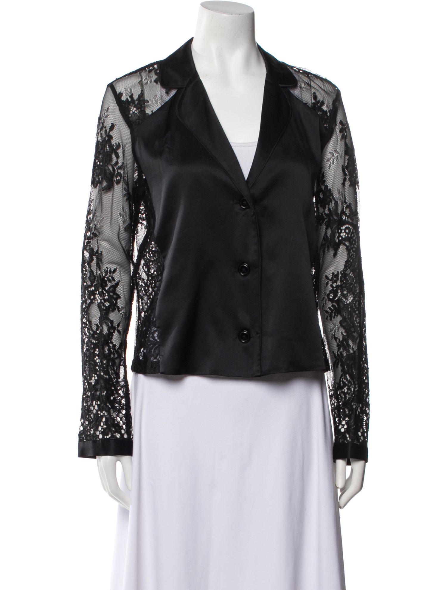 Fleur Du Mal Silk Lace Pattern Evening Jacket