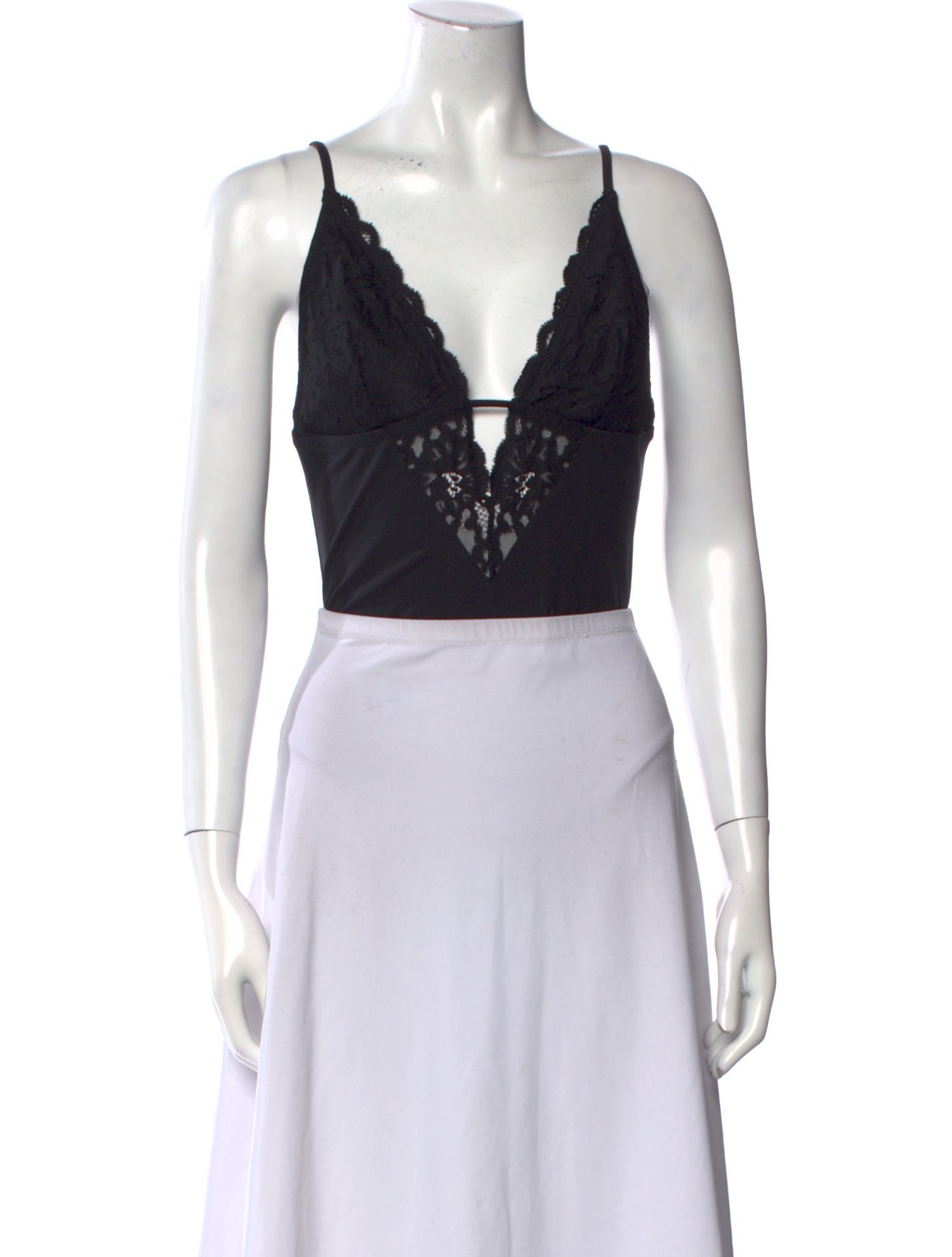 Fleur Du Mal Plunge Neckline Sleeveless Crop Top