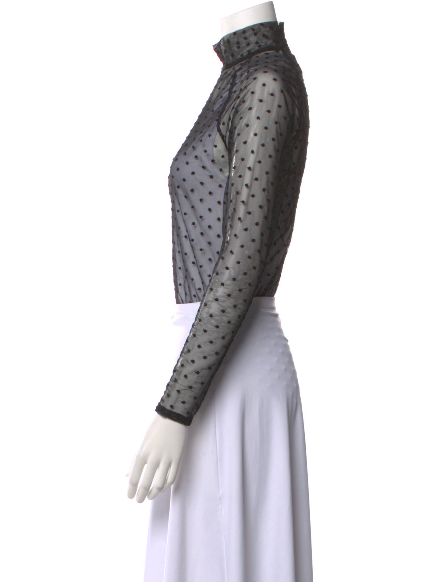Fleur Du Mal Polka Dot Print Turtleneck Crop Top w/ Tags
