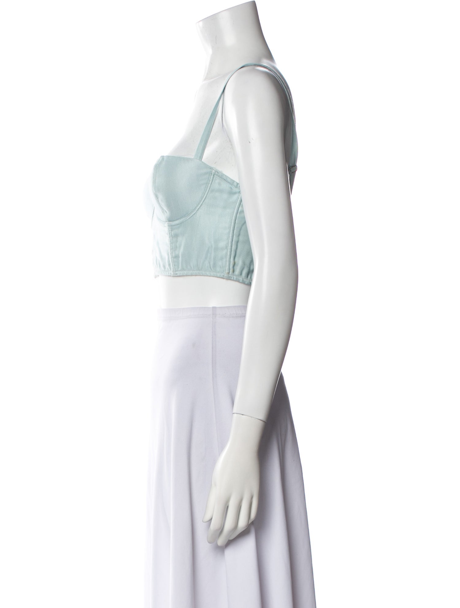 Fleur Du Mal Square Neckline Sleeveless Crop Top