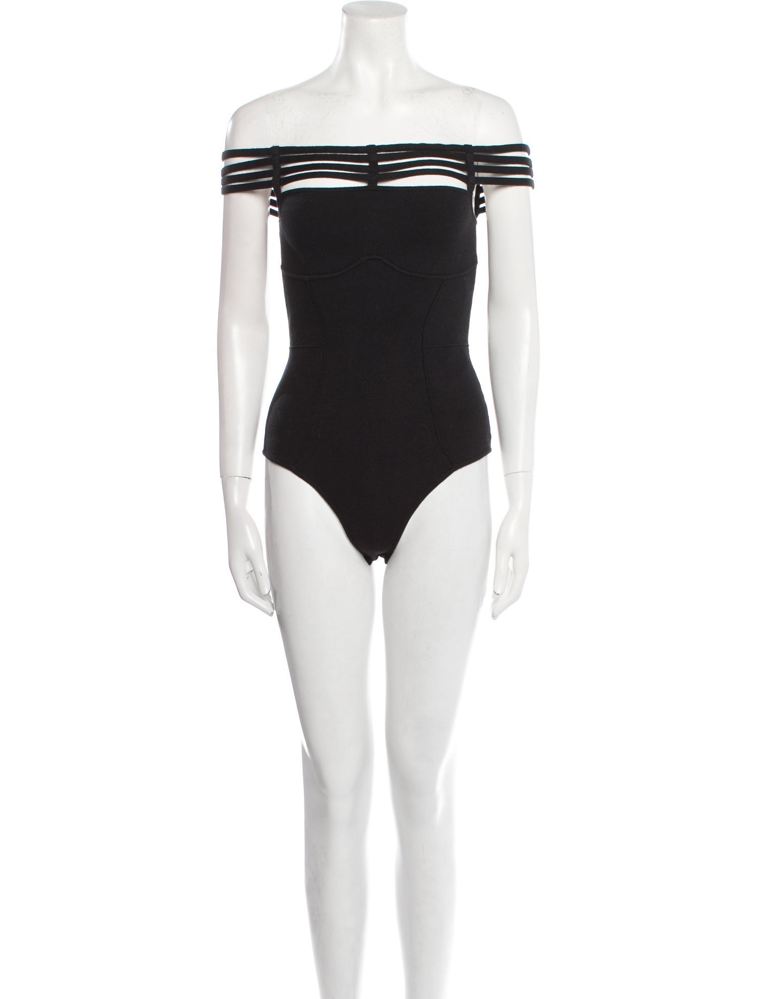 Fleur Du Mal Off-The-Shoulder Short Sleeve Bodysuit