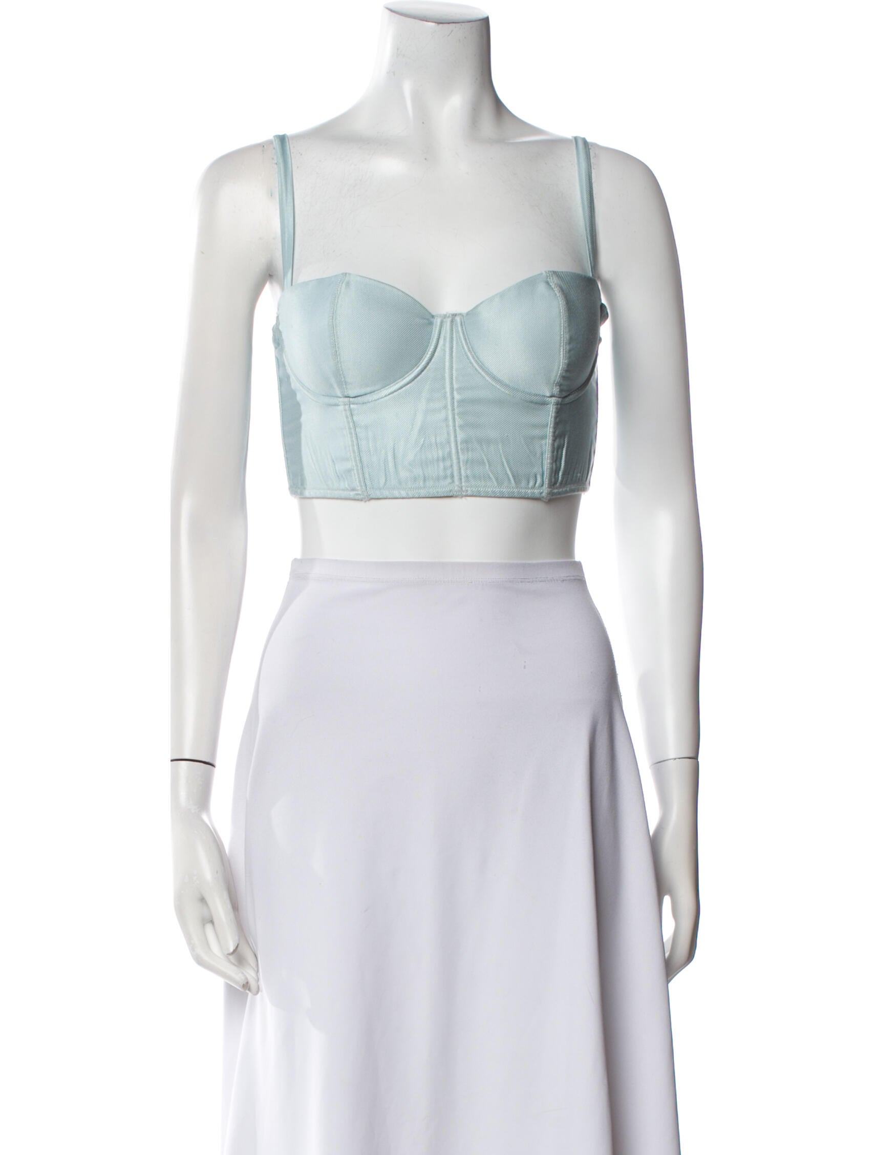 Fleur Du Mal Square Neckline Sleeveless Crop Top