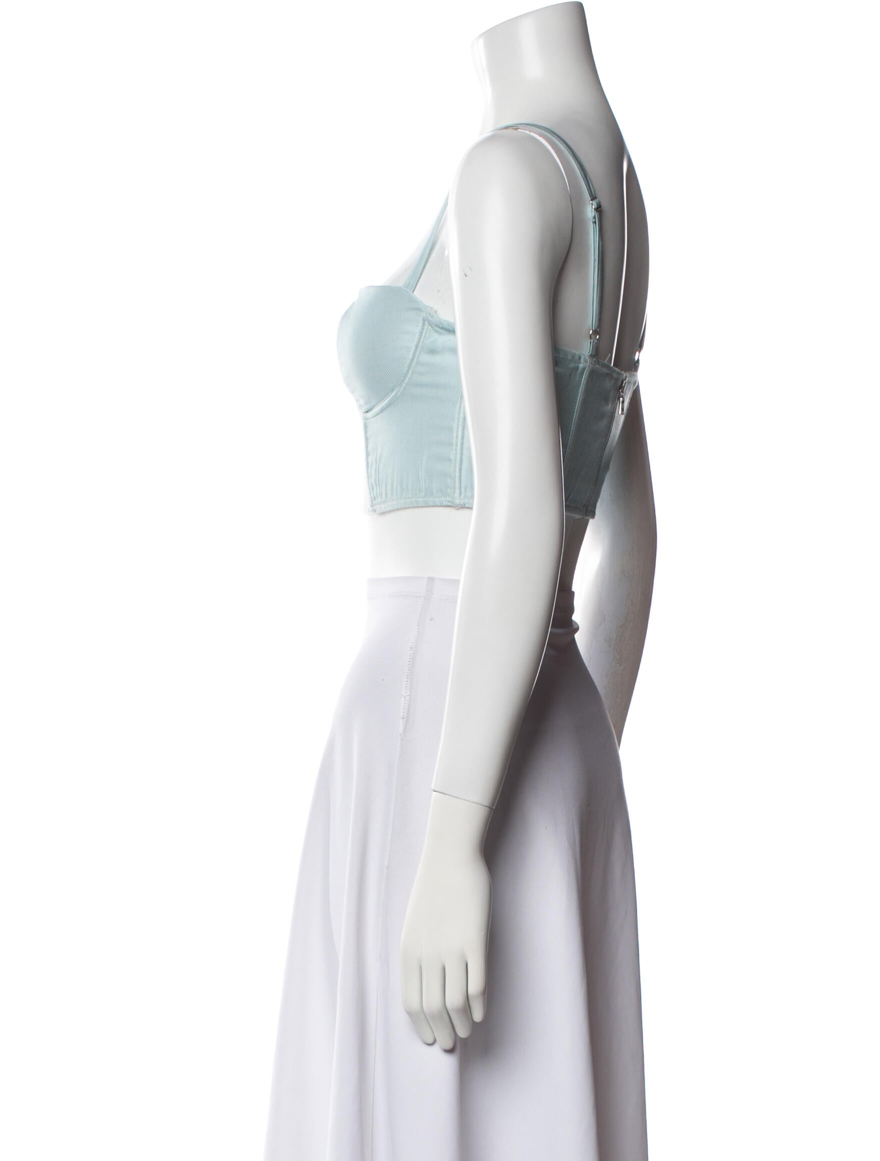 Fleur Du Mal Square Neckline Sleeveless Crop Top