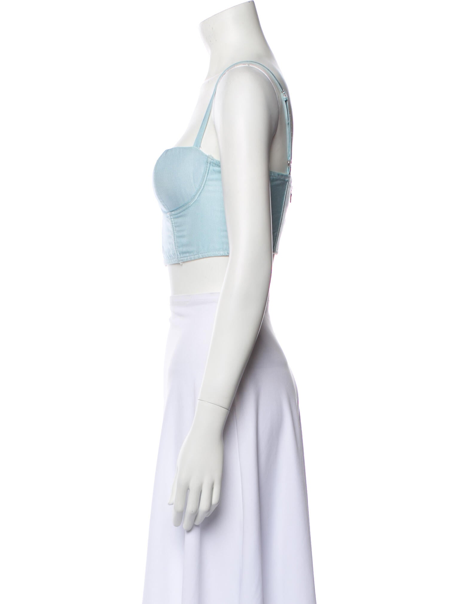 Fleur Du Mal Square Neckline Sleeveless Crop Top