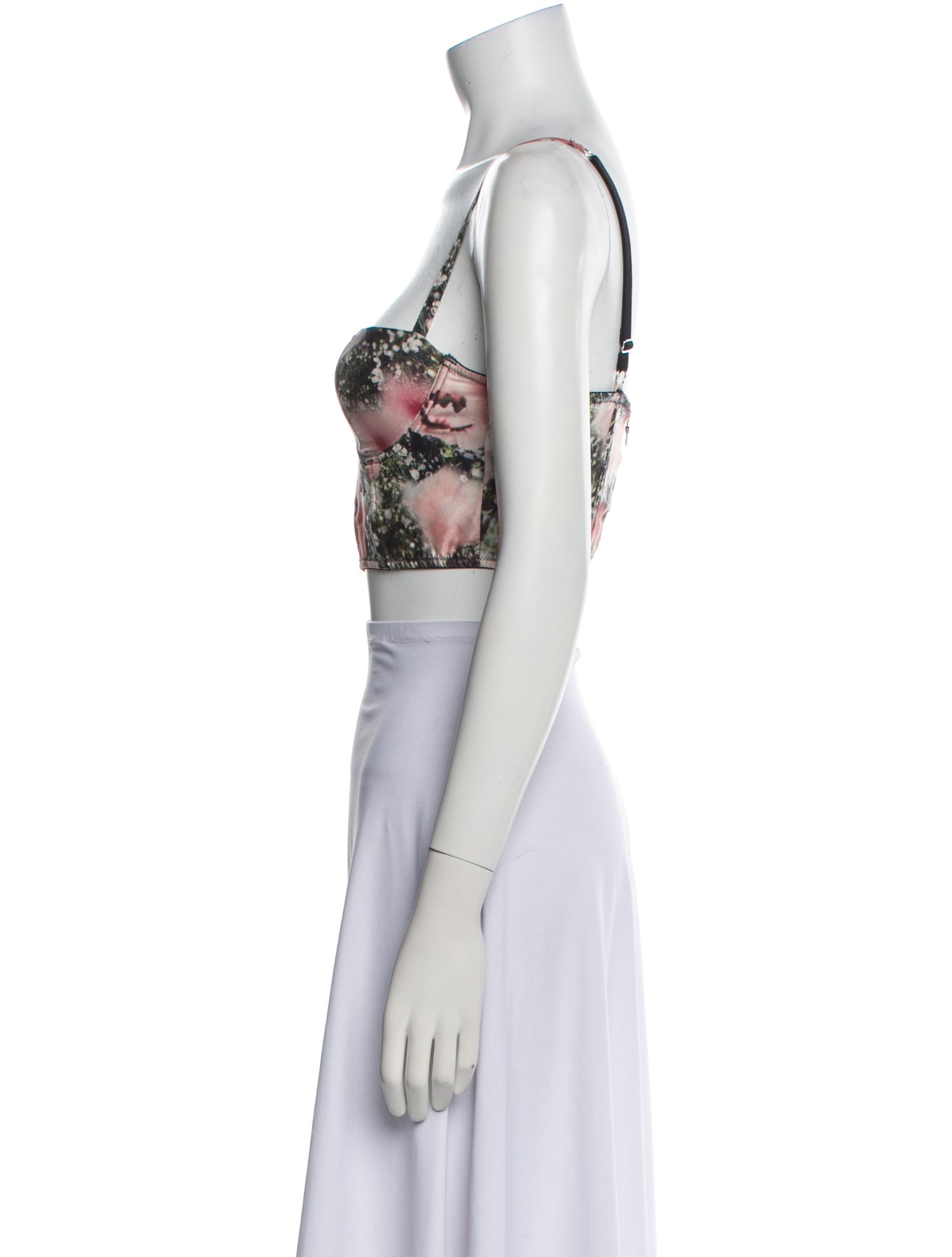 Fleur Du Mal Silk Floral Print Crop Top