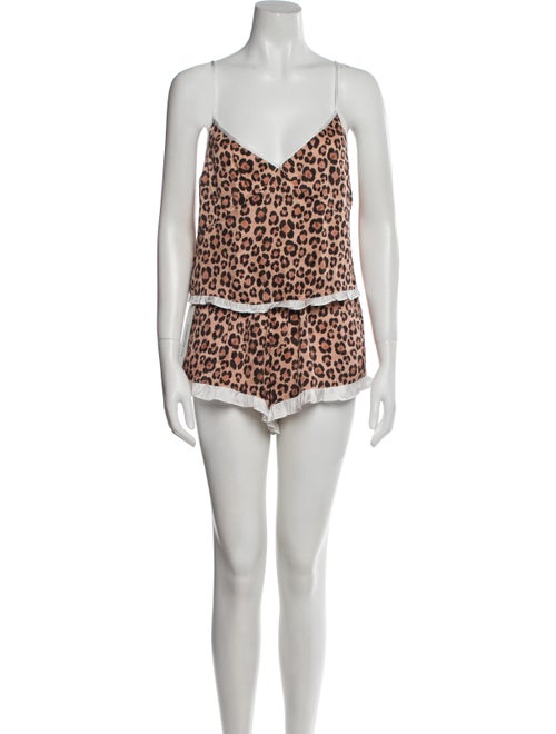 Fleur Du Mal Silk Animal Print Short Set