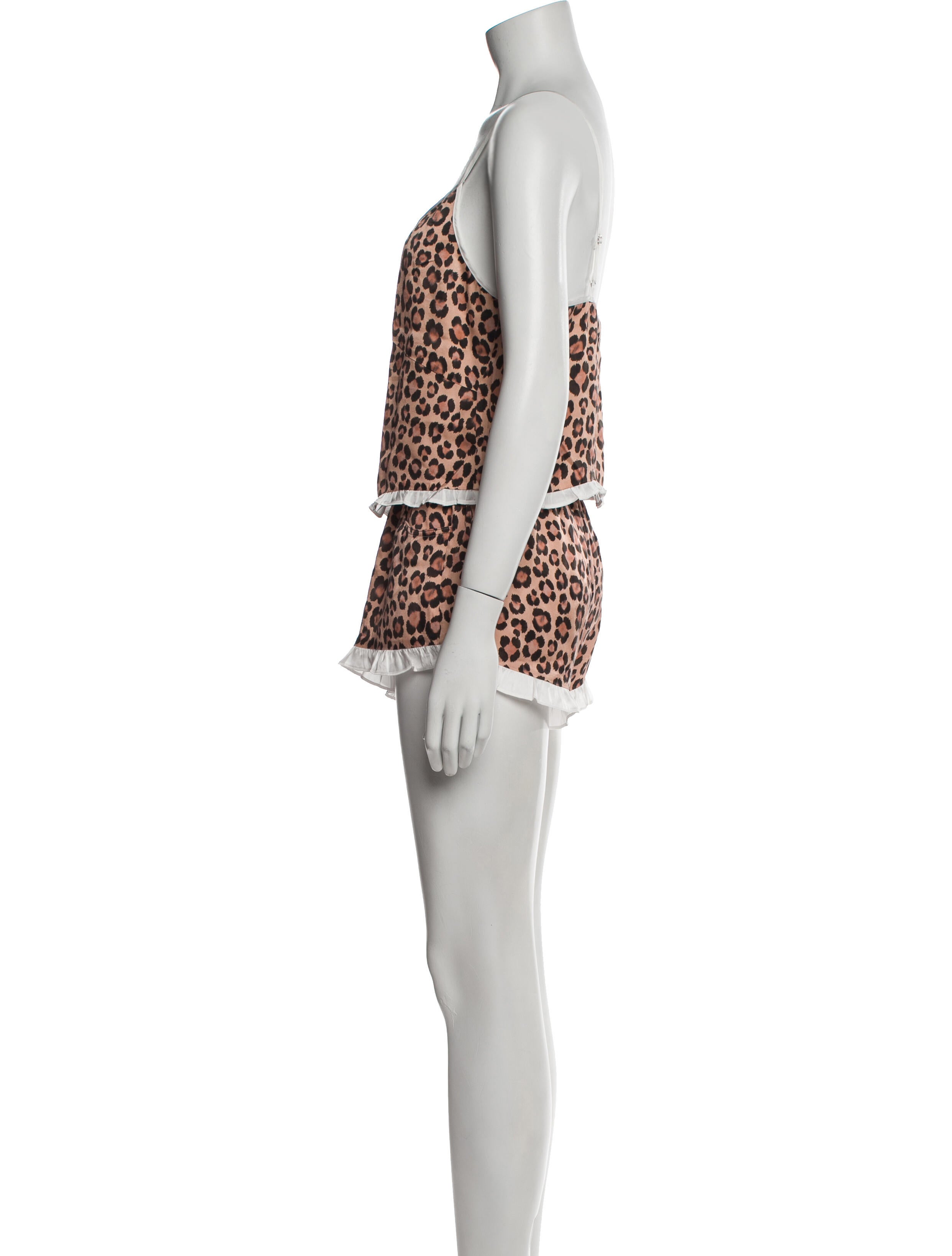 Fleur Du Mal Silk Animal Print Short Set
