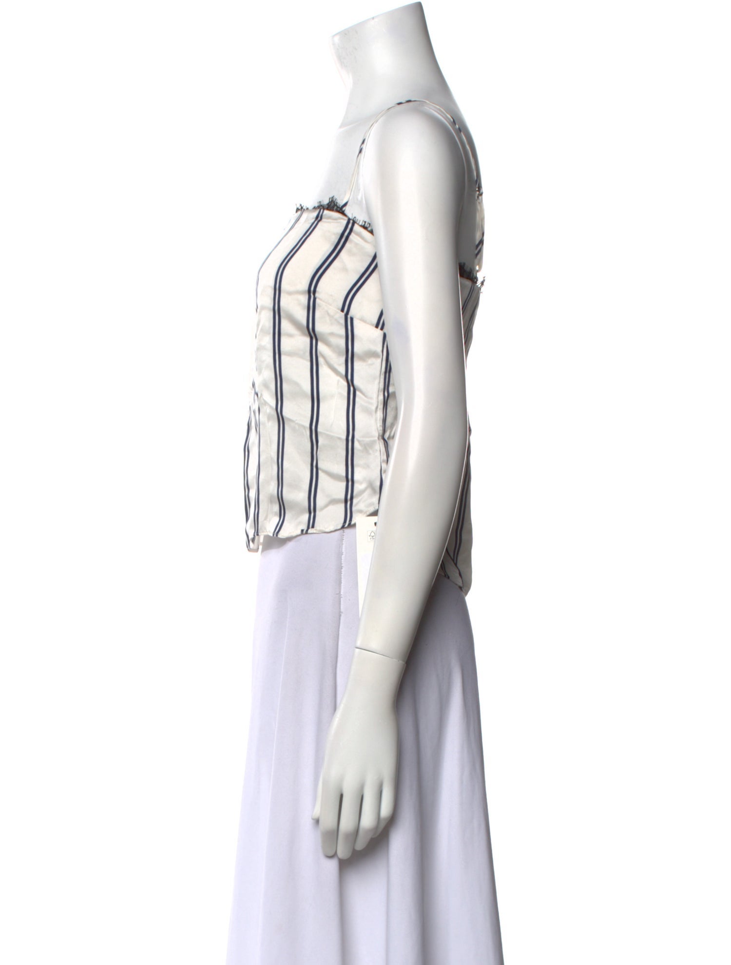 Fleur Du Mal Silk Striped Crop Top