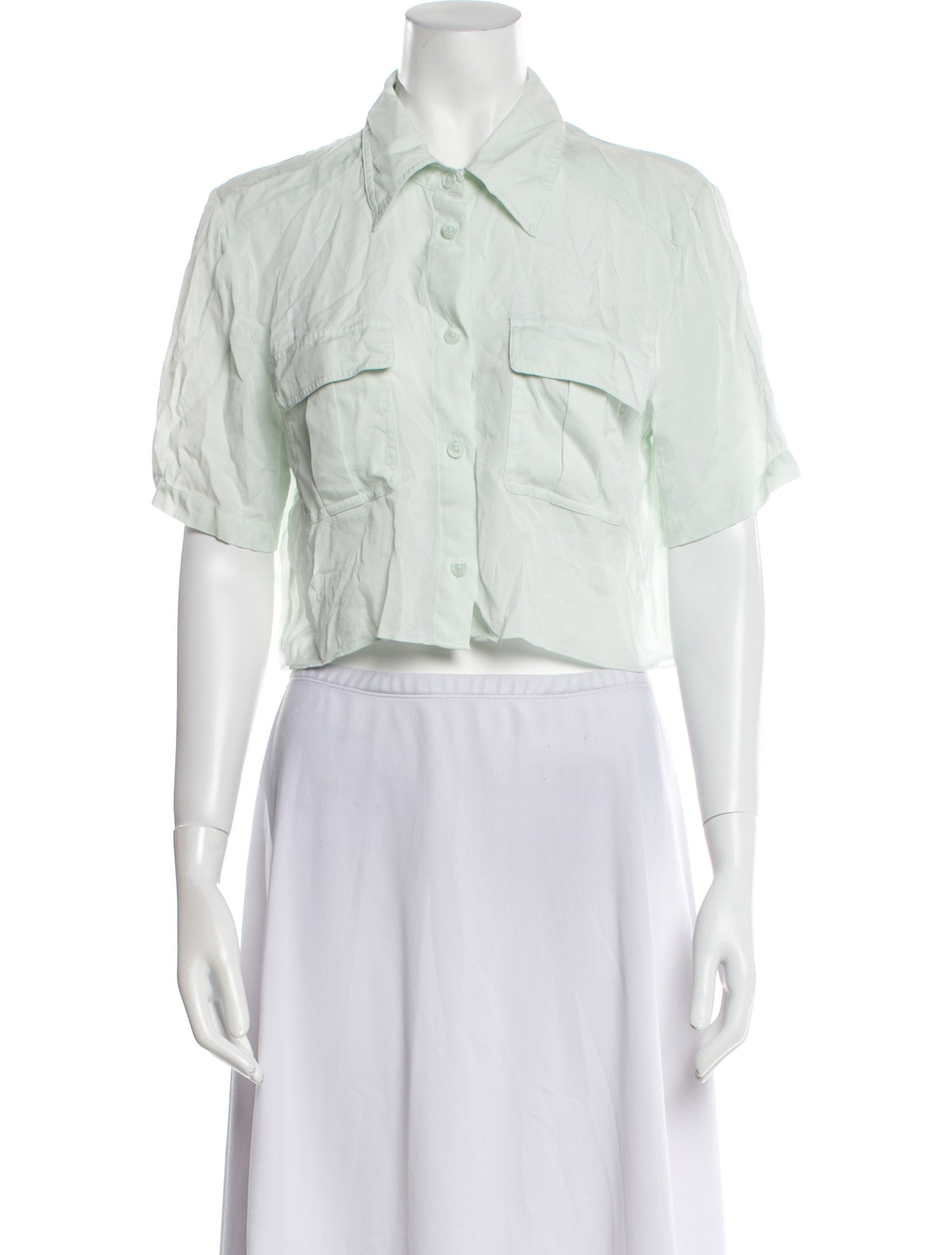 Fleur Du Mal Silk Short Sleeve Crop Top