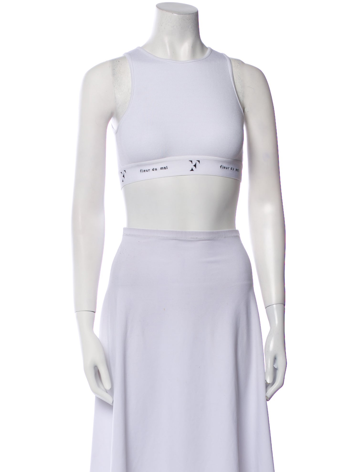 Fleur Du Mal Graphic Print Crew Neck Crop Top w/ Tags
