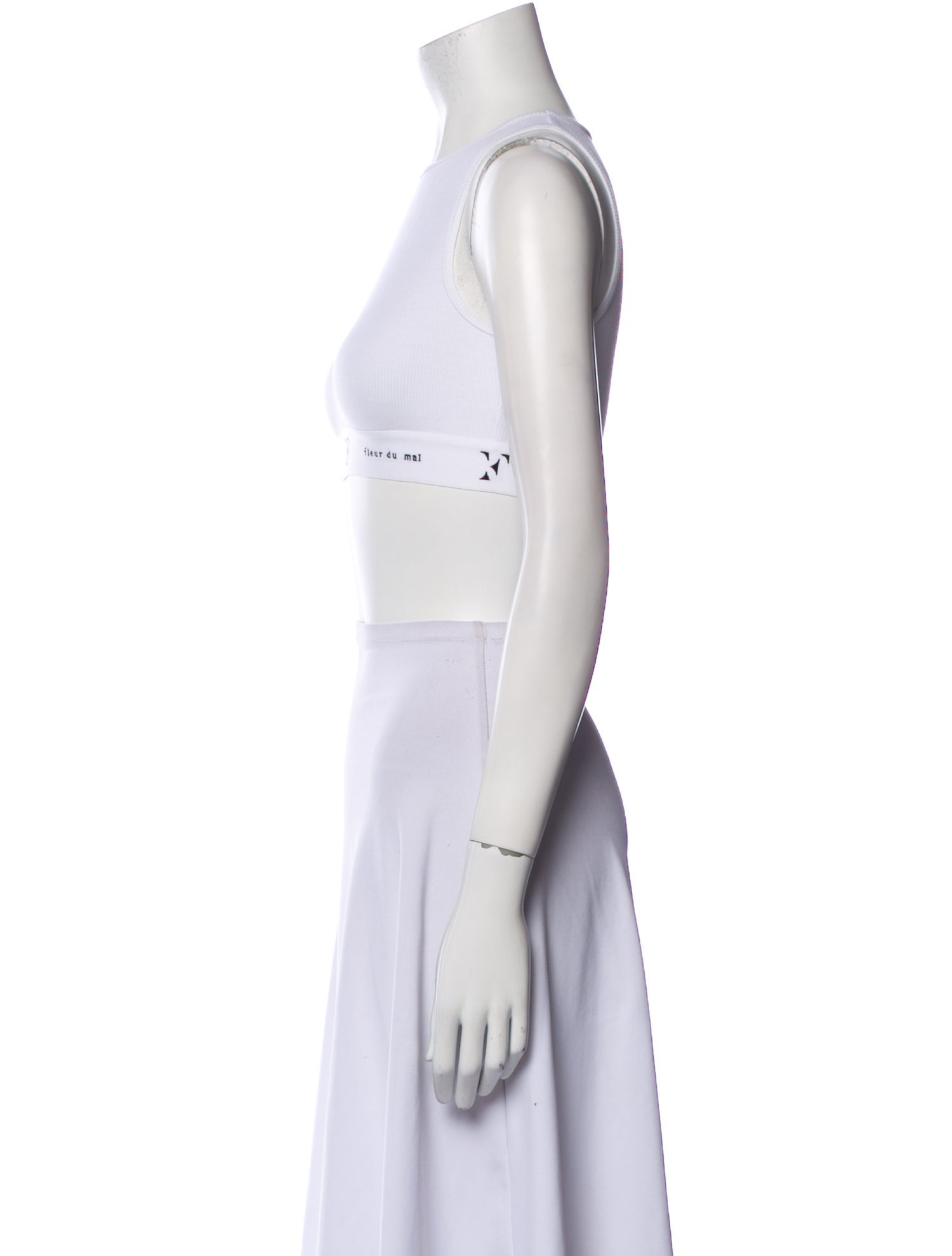 Fleur Du Mal Graphic Print Crew Neck Crop Top w/ Tags