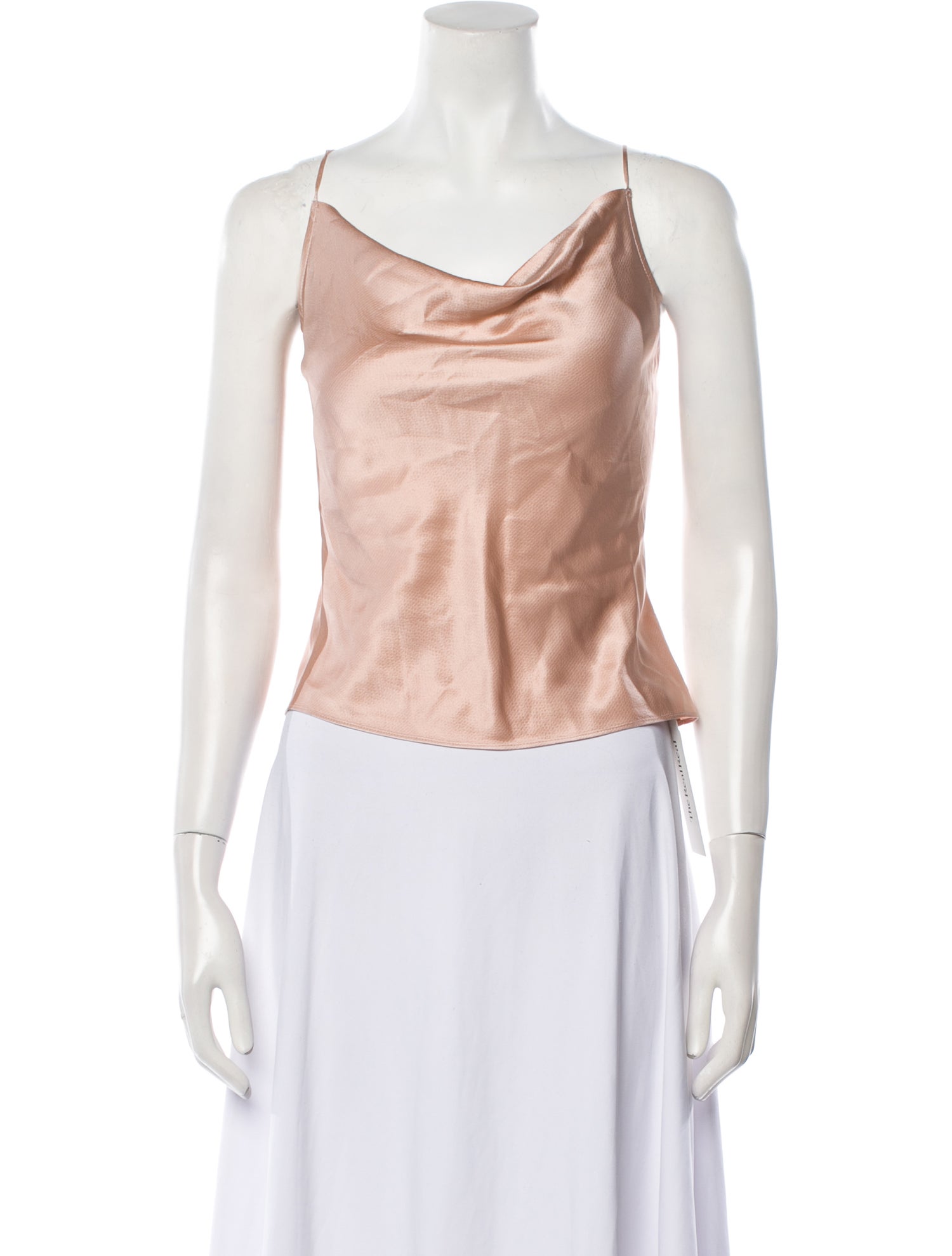 Fleur Du Mal Silk Cowl Neck Crop Top