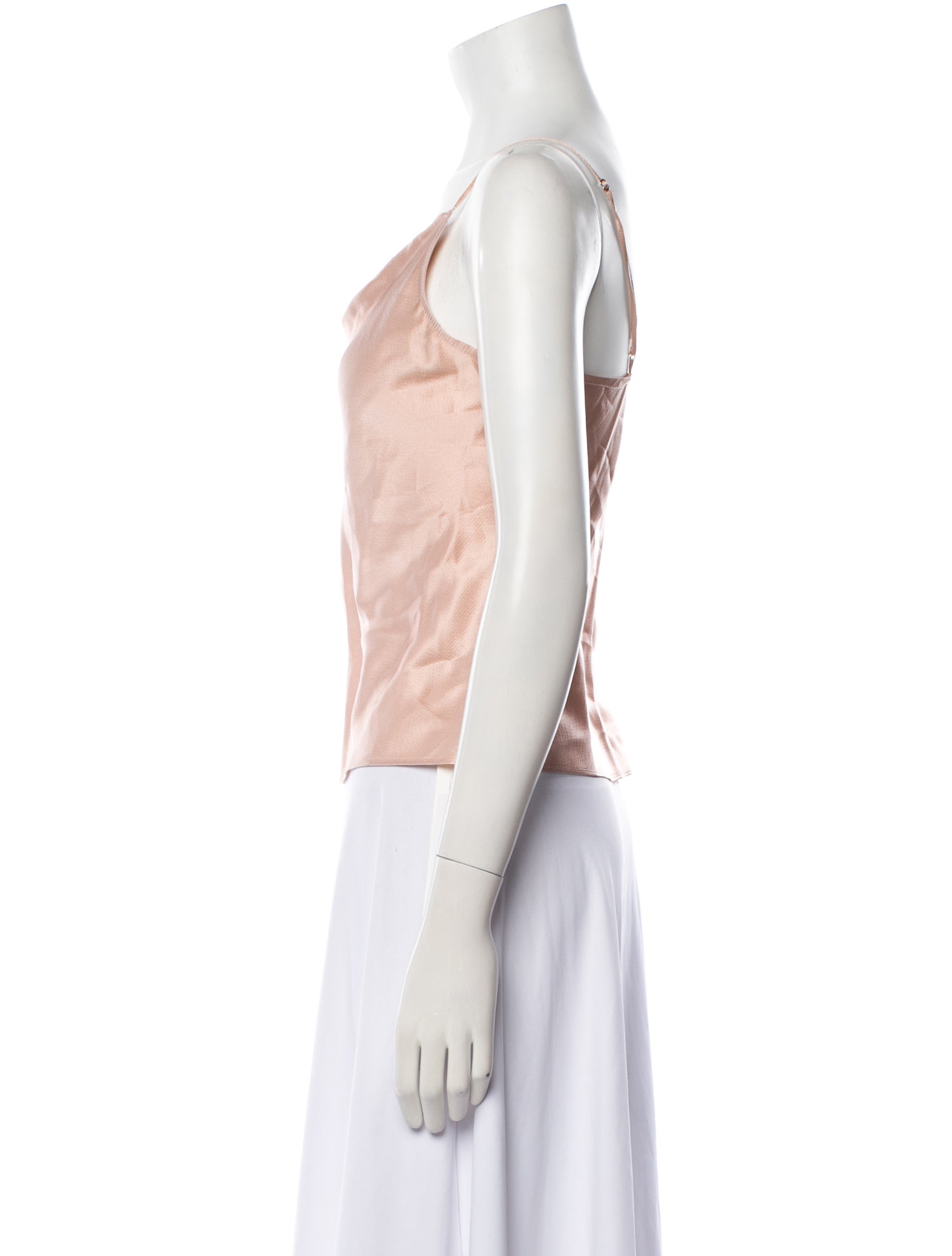 Fleur Du Mal Silk Cowl Neck Crop Top