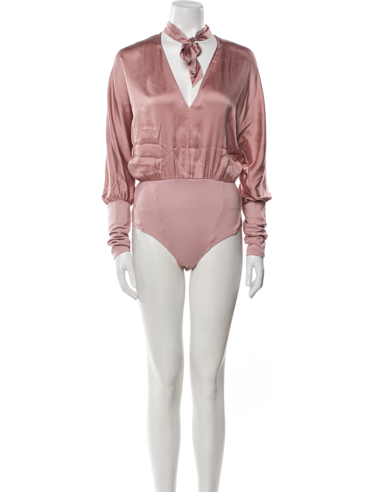 Fleur Du Mal Silk Tie Neck Bodysuit
