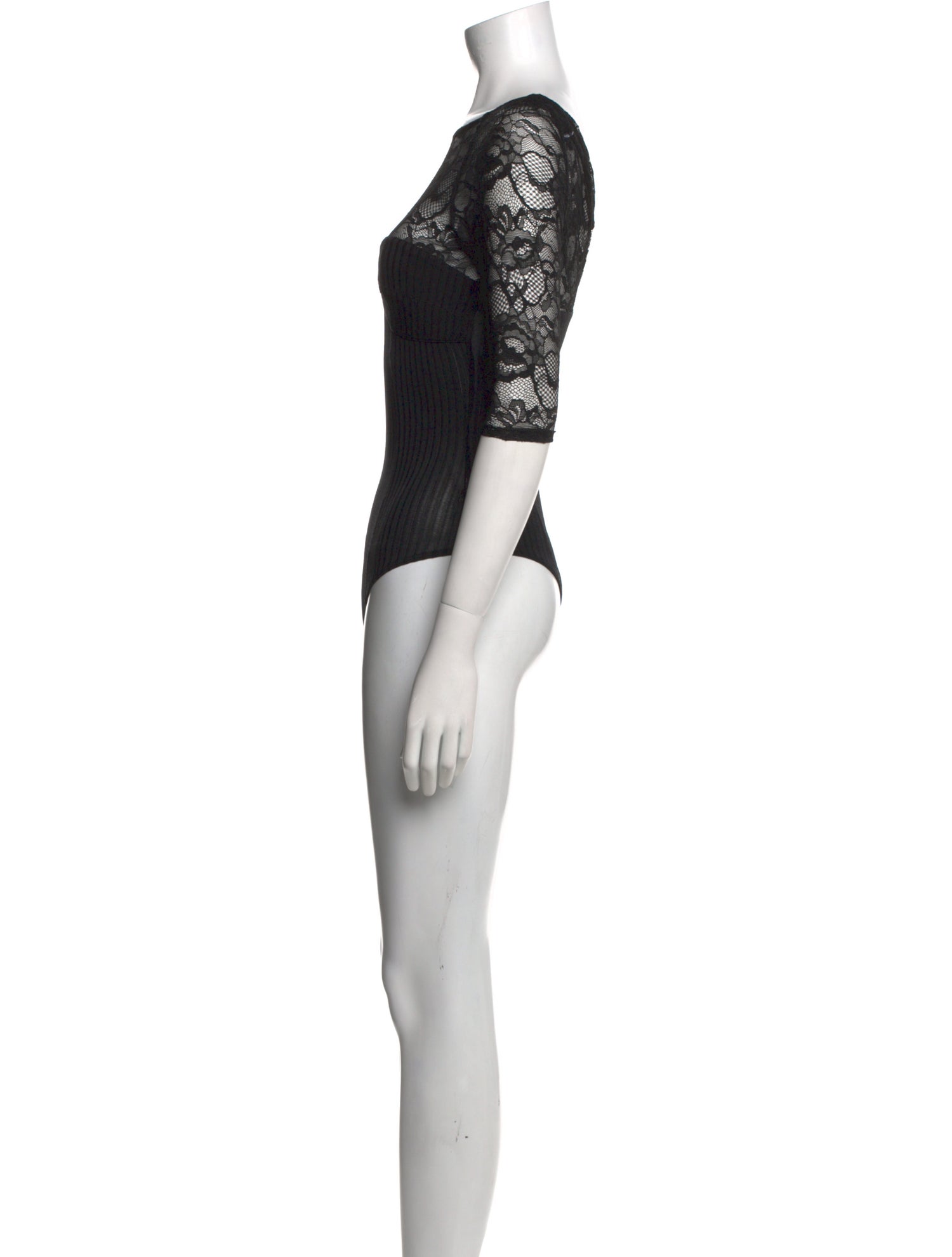 Fleur Du Mal Lace Bateau Neckline Bodysuit
