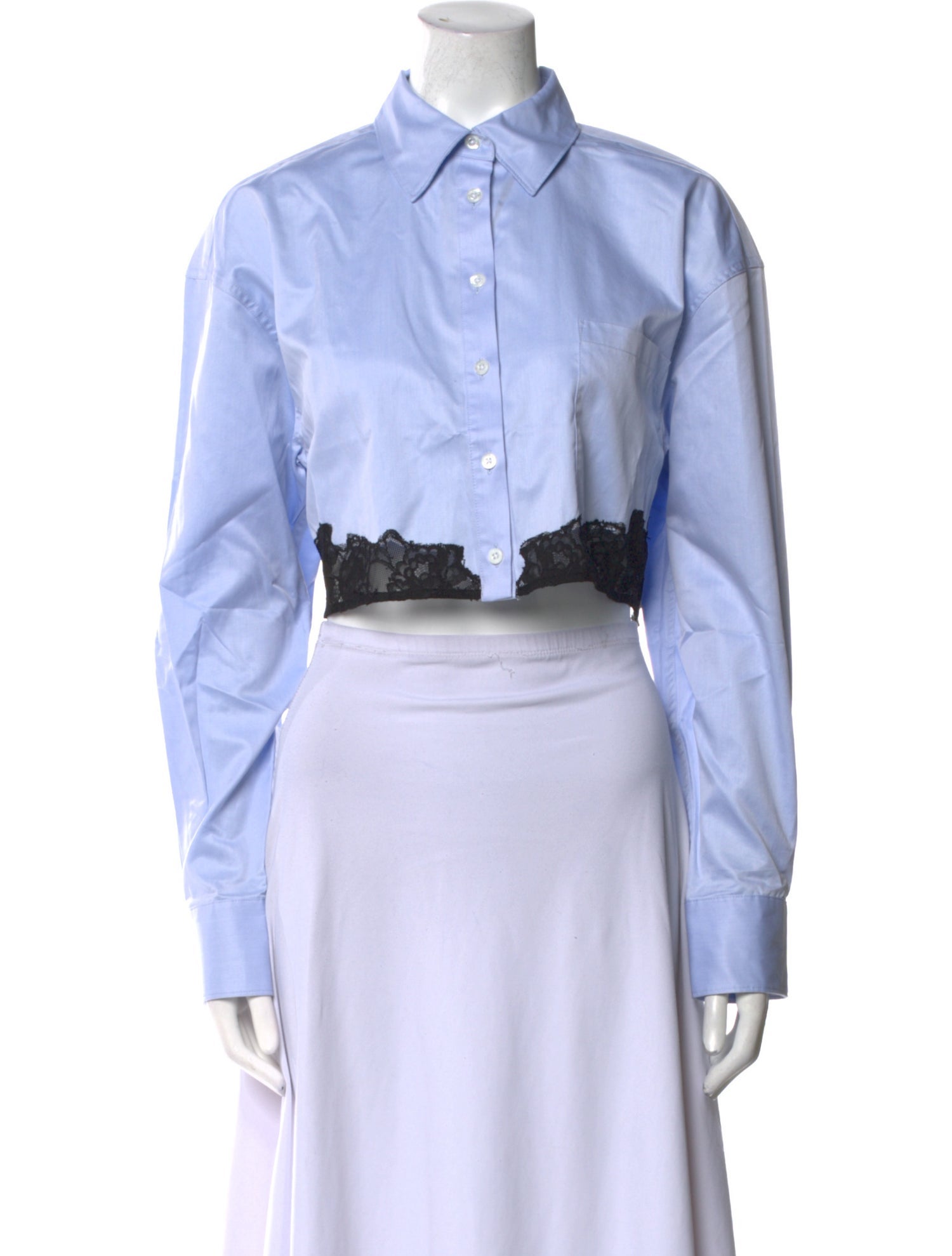 Fleur Du Mal Silk Long Sleeve Crop Top w/ Tags