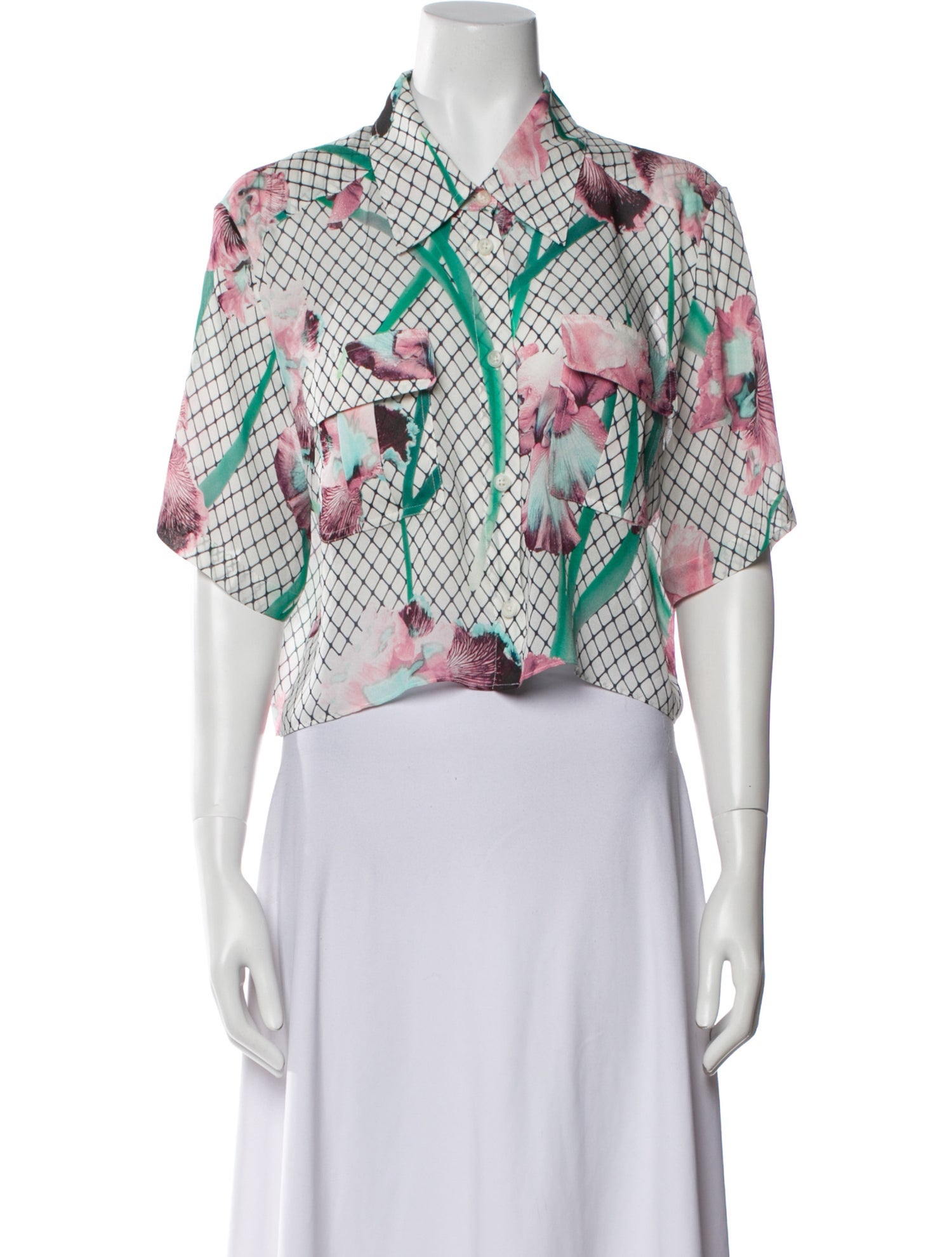 Fleur Du Mal Silk Printed Crop Top