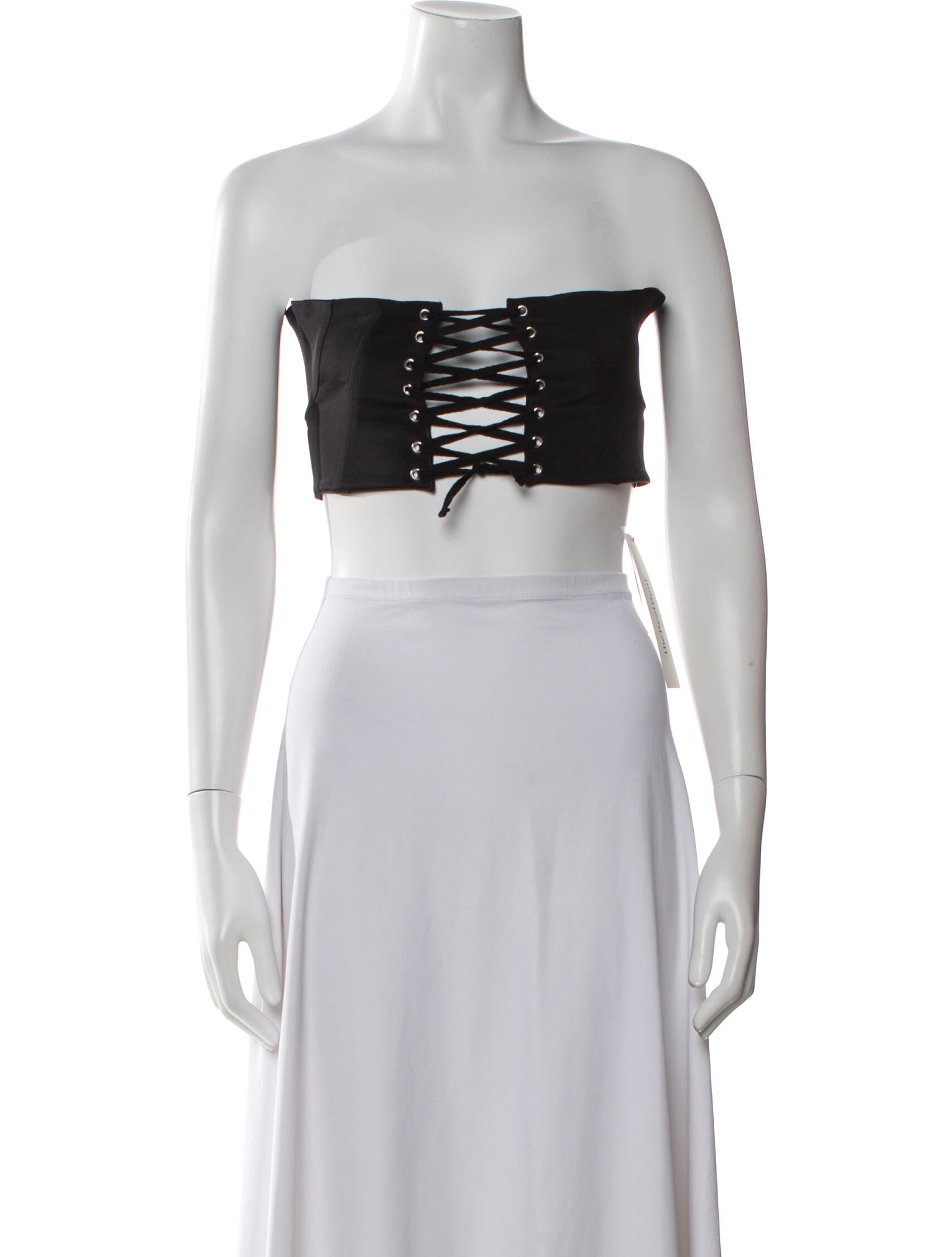 Fleur Du Mal Silk Strapless Crop Top