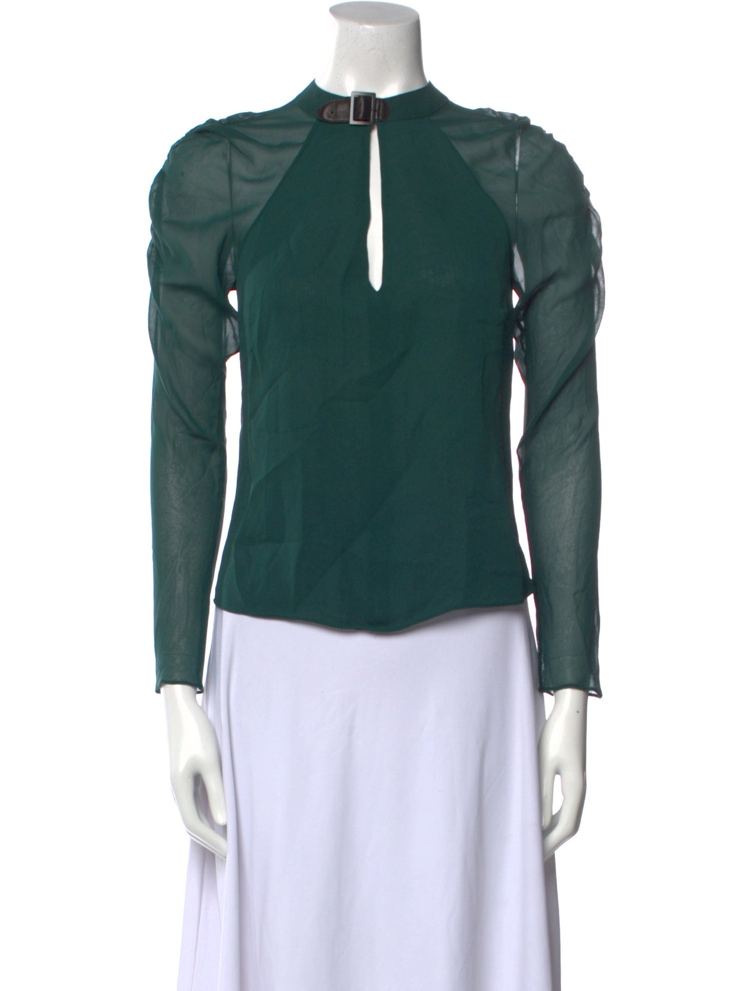 Fleur Du Mal Silk Mock Neck Blouse