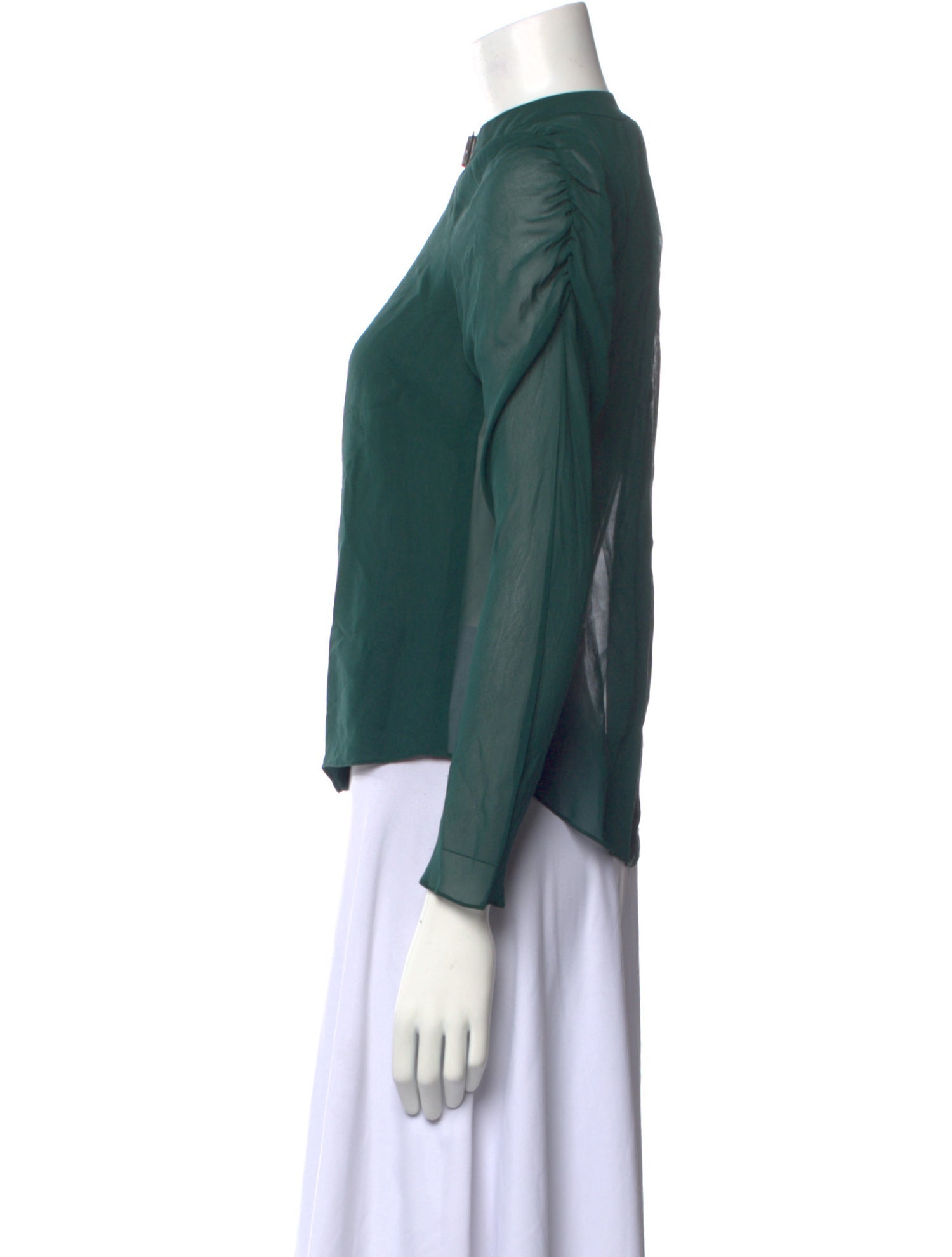 Fleur Du Mal Silk Mock Neck Blouse