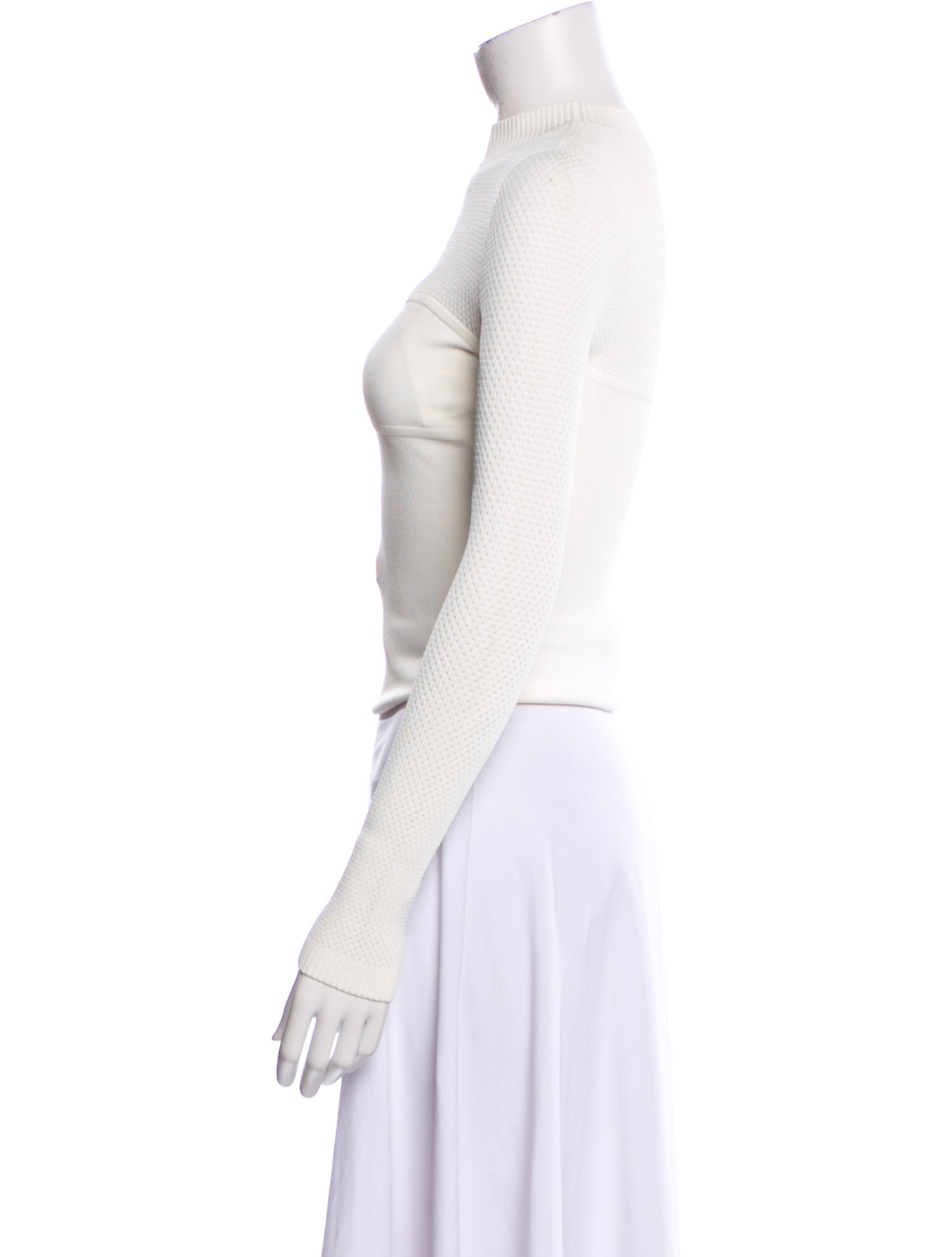 Fleur Du Mal Mock Neck Long Sleeve Crop Top