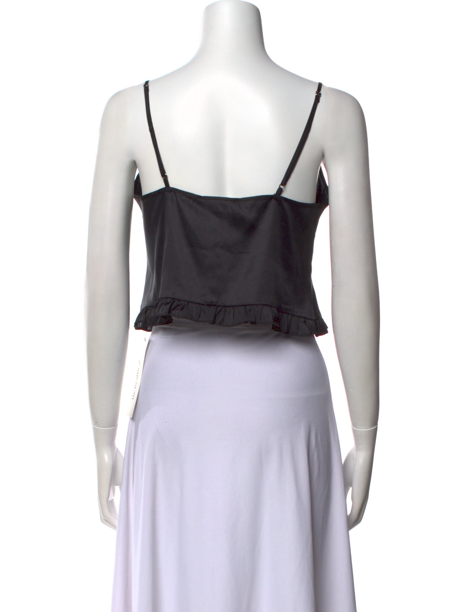 Fleur Du Mal Silk V-Neck Crop Top