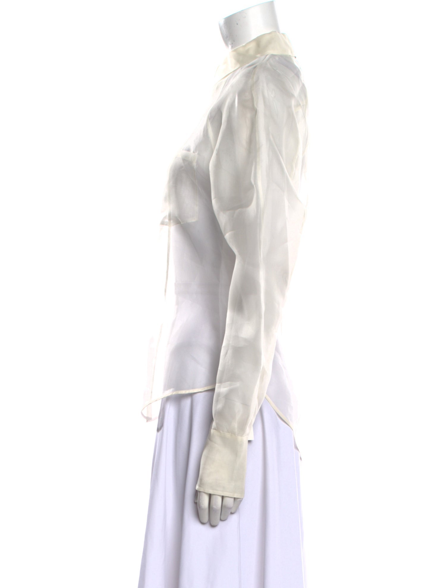 Fleur Du Mal Silk Long Sleeve Button-Up Top w/ Tags