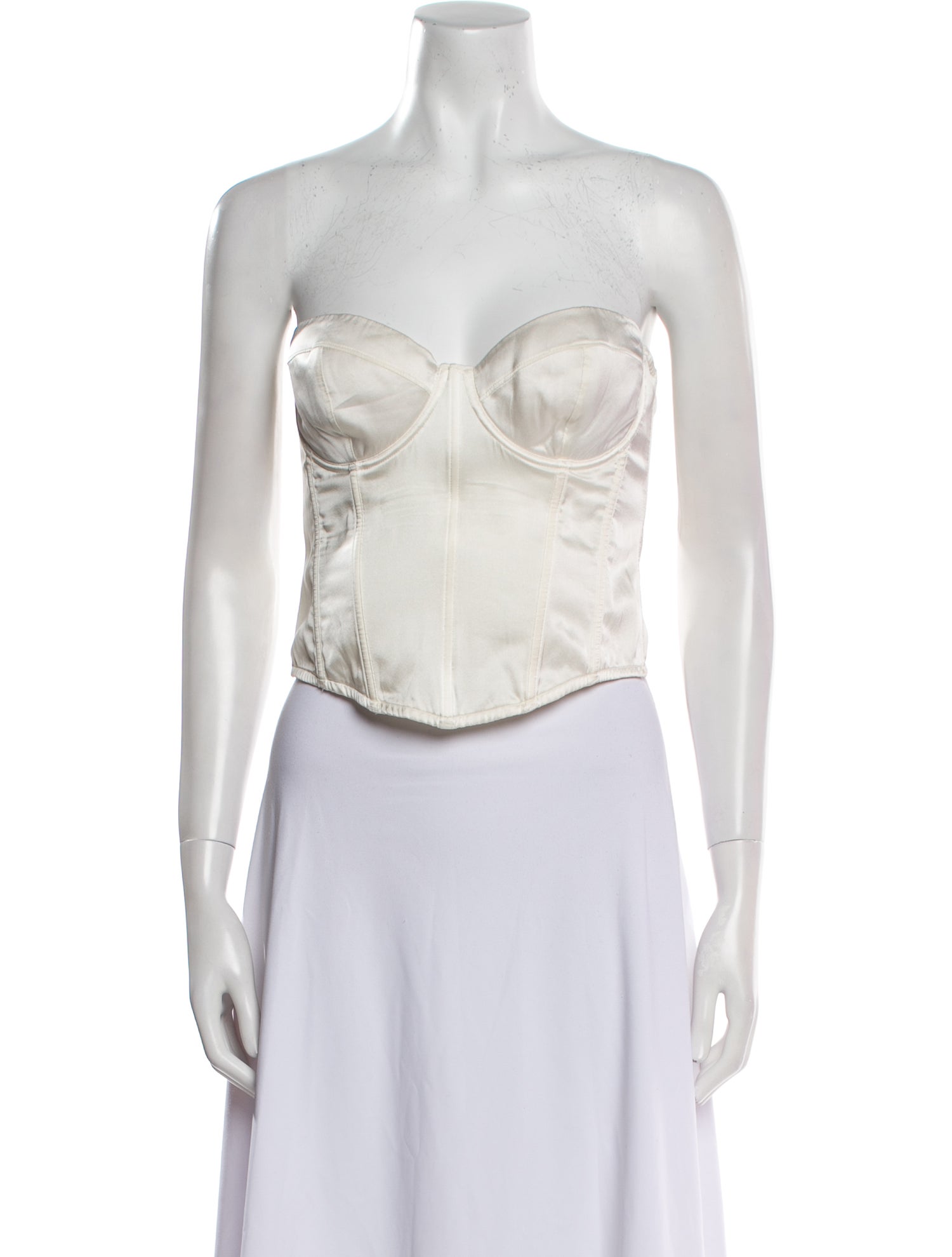 Fleur Du Mal Silk Strapless Crop Top
