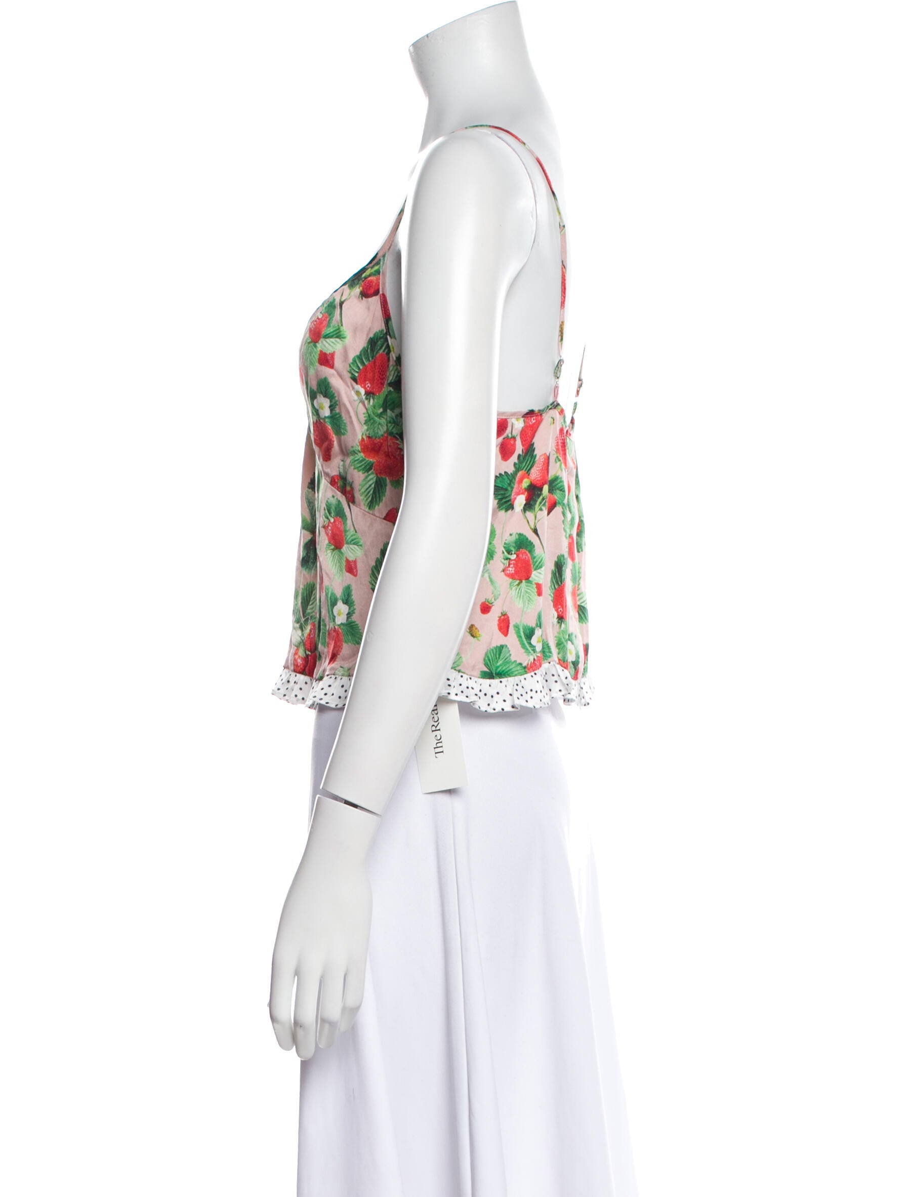 Fleur Du Mal Silk Floral Print Crop Top