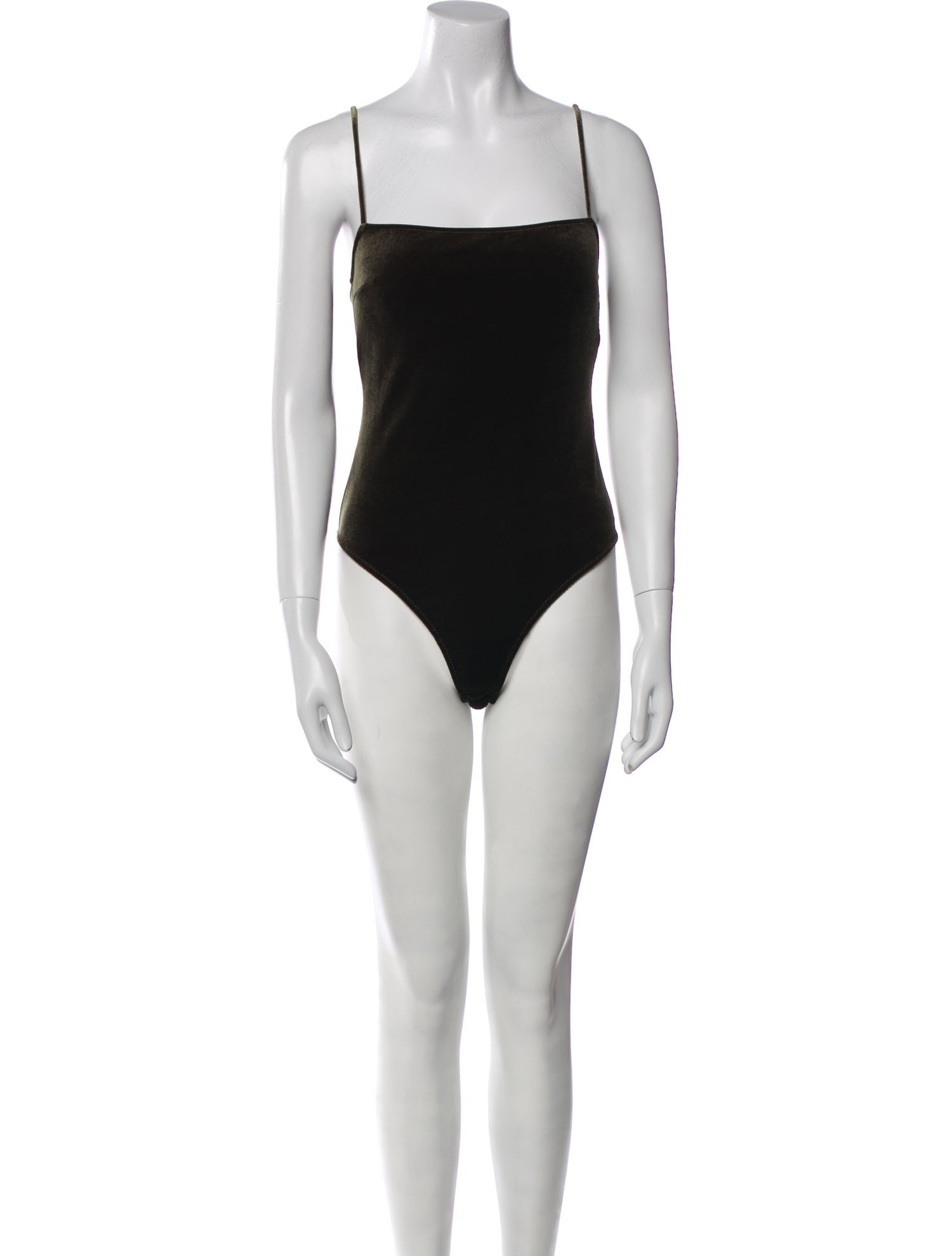 Fleur Du Mal Velour Square Neckline Bodysuit