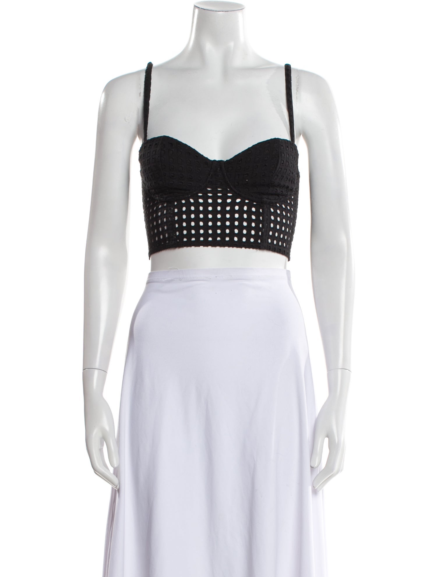 Fleur Du Mal Square Neckline Sleeveless Crop Top