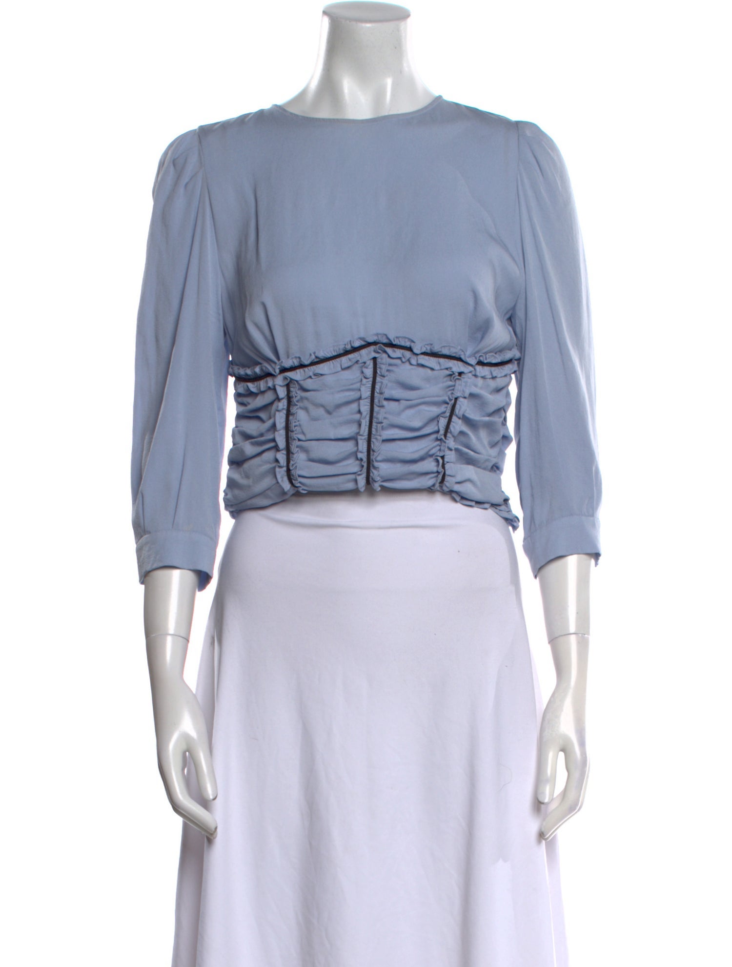 Fleur Du Mal Silk Bateau Neckline Crop Top