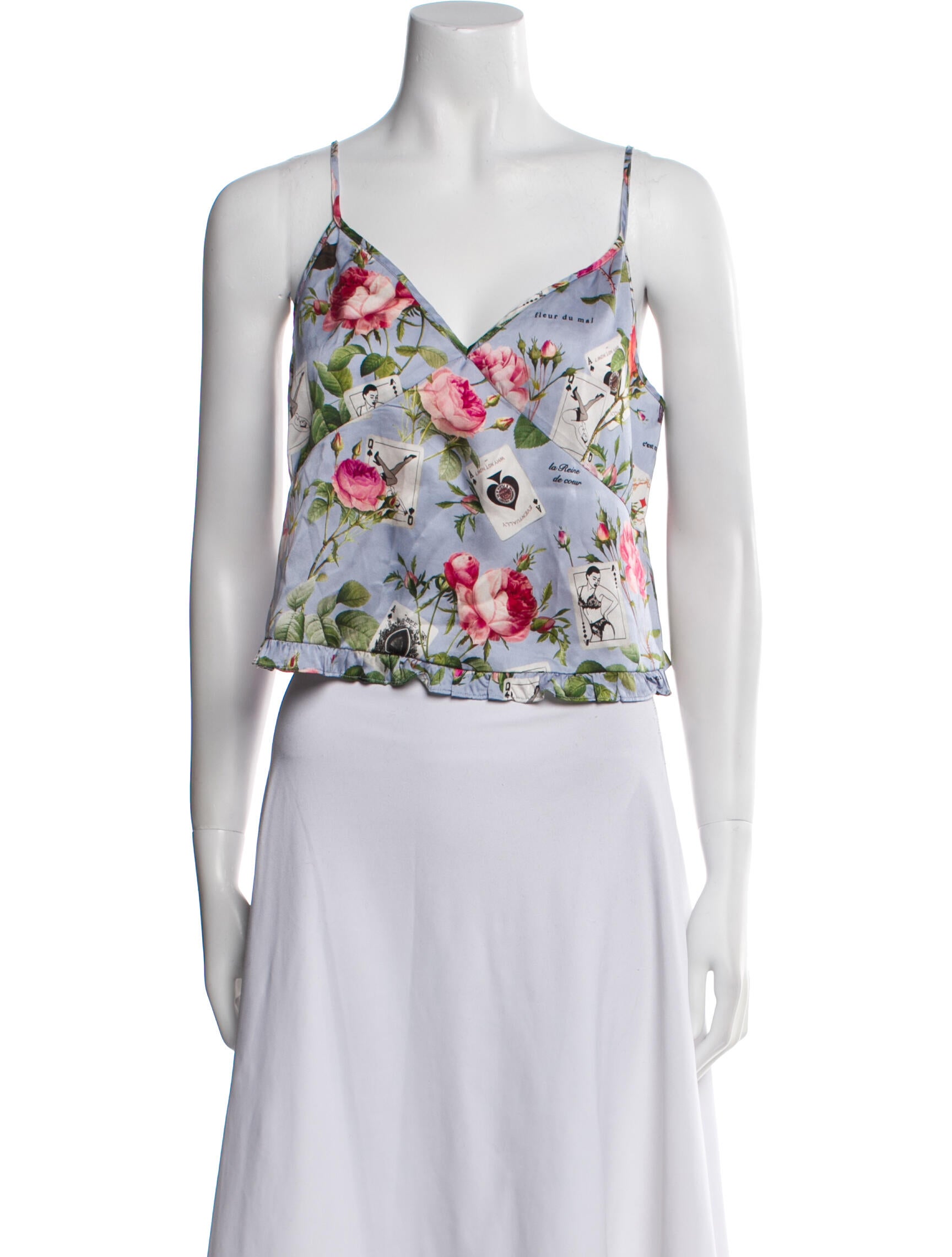 Fleur Du Mal Silk Floral Print Sleeveless Top