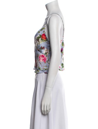 Fleur Du Mal Silk Floral Print Sleeveless Top