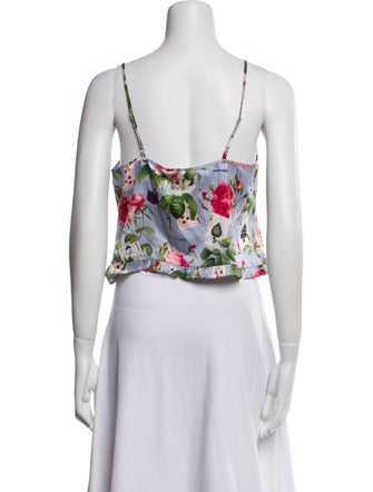 Fleur Du Mal Silk Floral Print Sleeveless Top