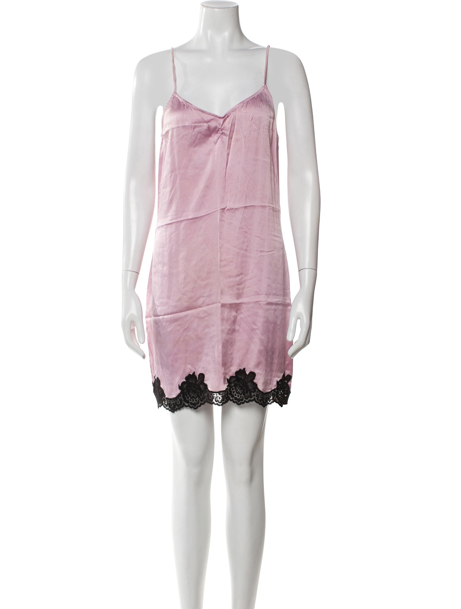Fleur Du Mal Silk Lace Trim Embellishment Nightgown