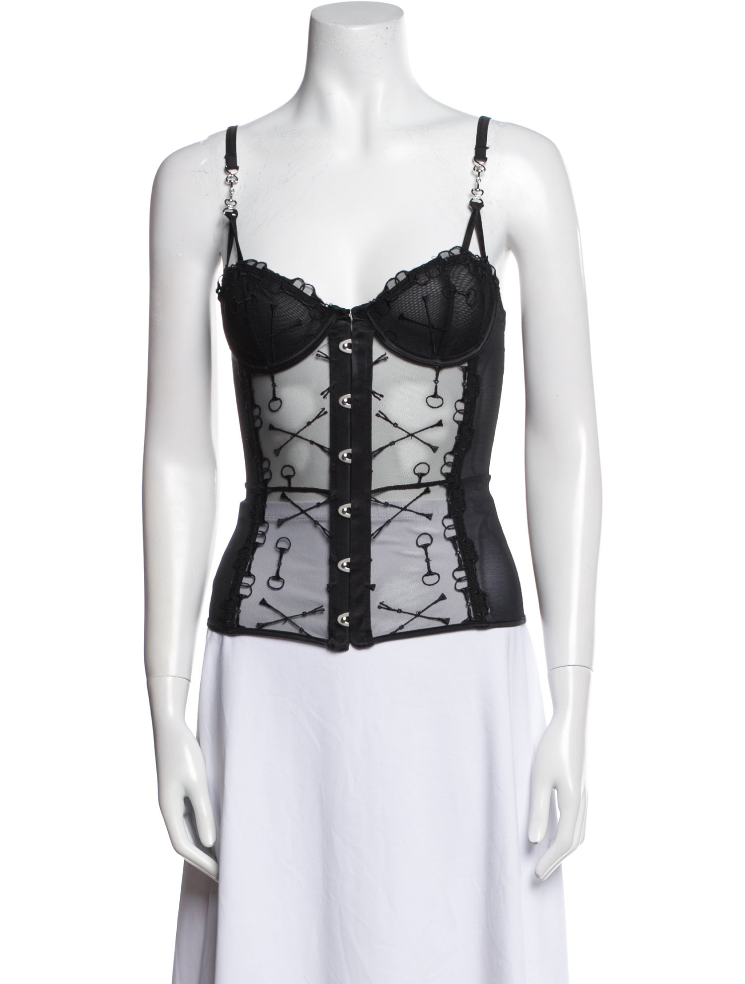 Fleur Du Mal Lace Pattern V-Neck Top