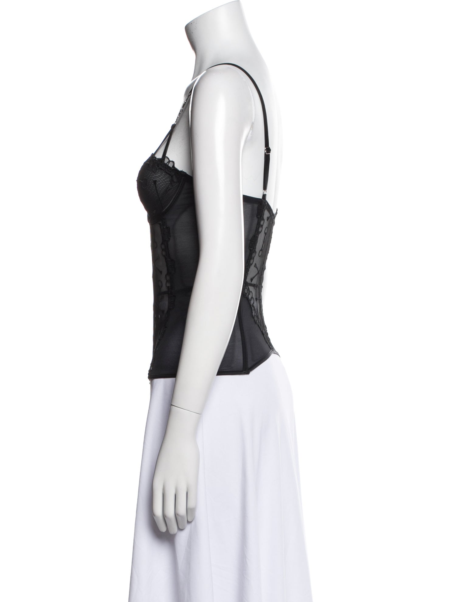 Fleur Du Mal Lace Pattern V-Neck Top