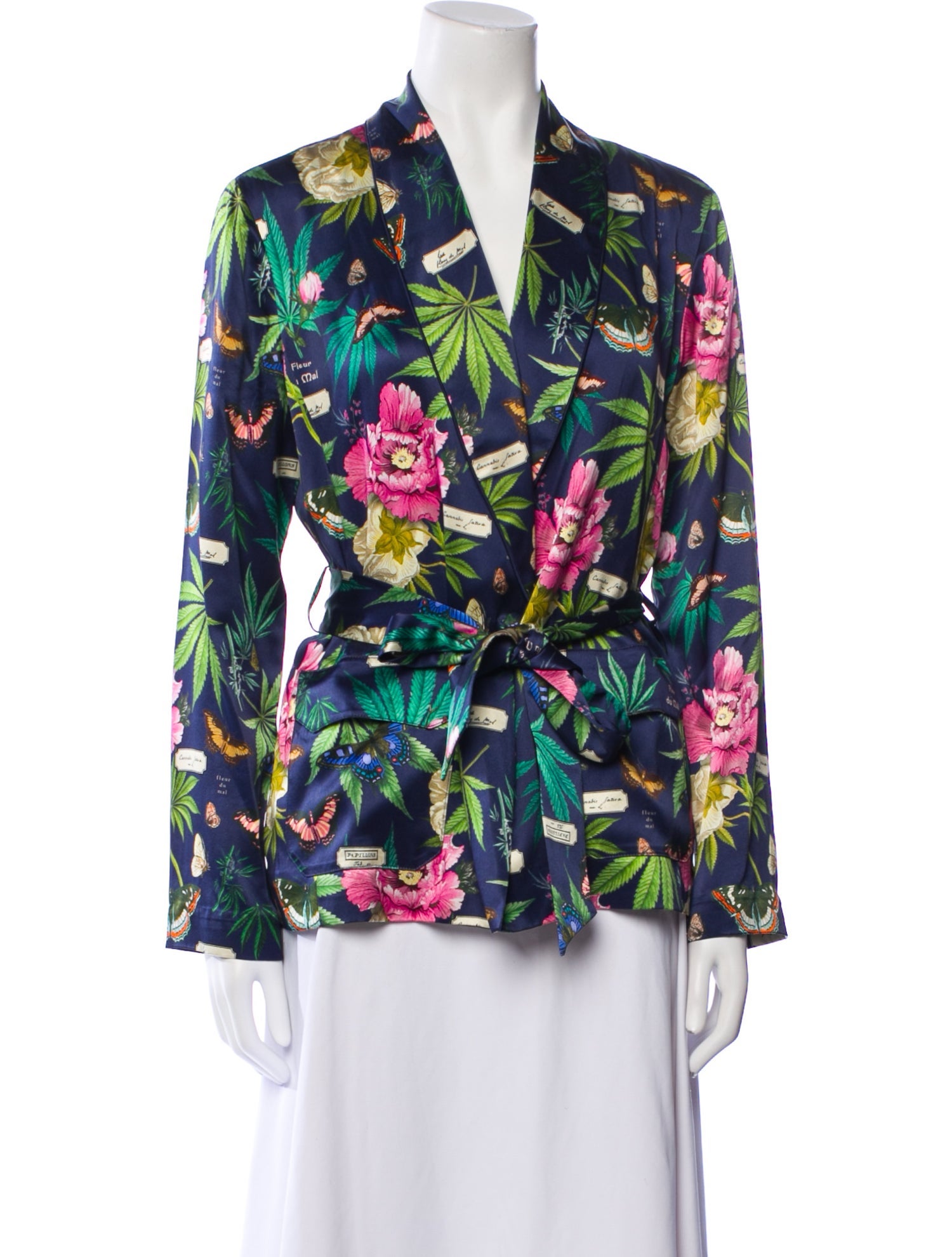 Fleur Du Mal Silk Floral Print Blazer