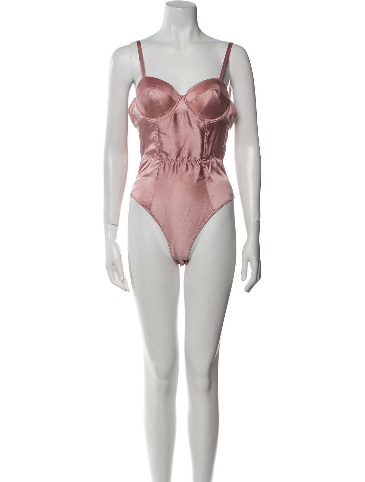 Fleur Du Mal Silk Square Neckline Bodysuit