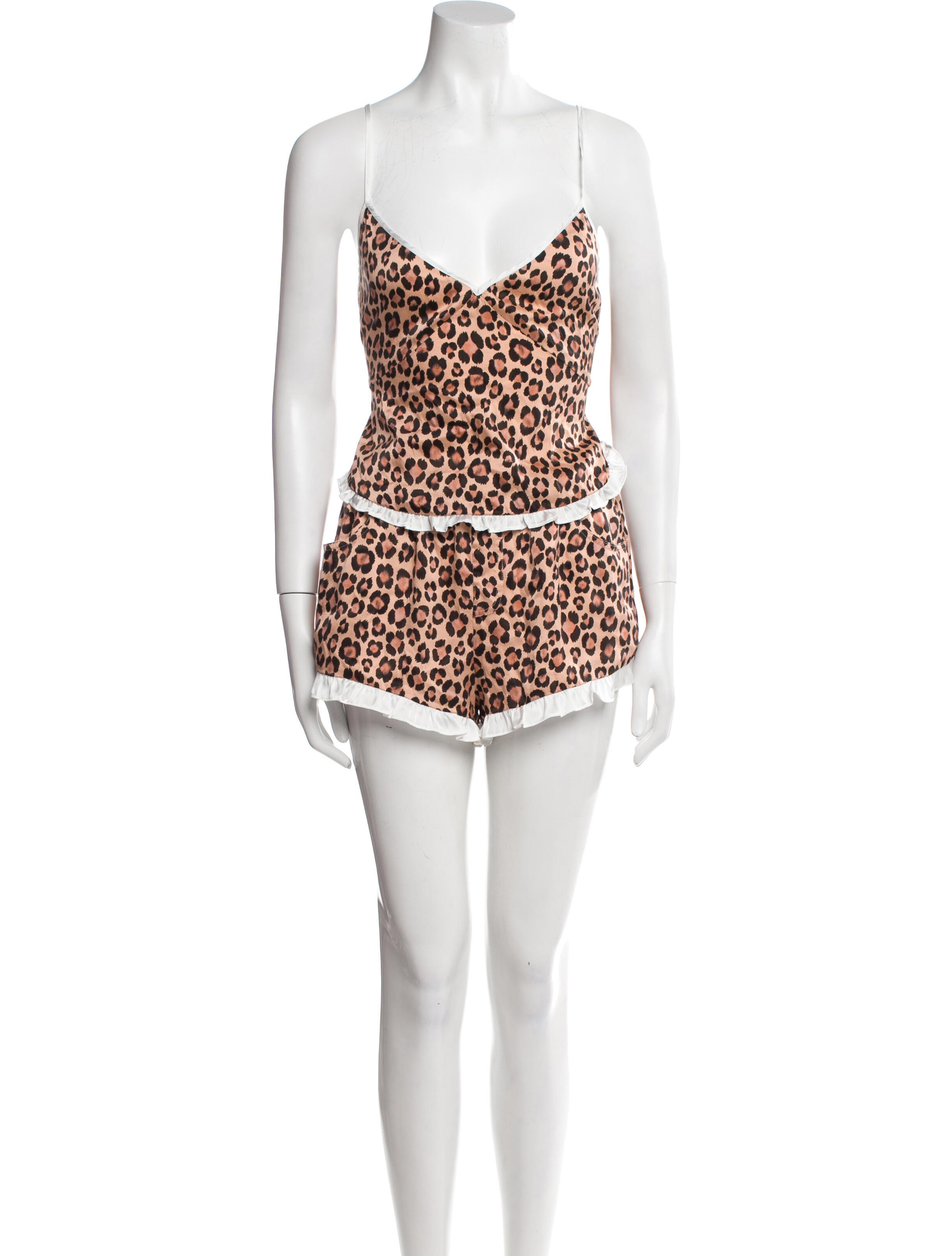 Fleur Du Mal Silk Animal Print Short Set