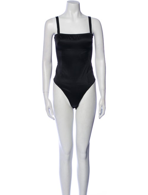 Fleur Du Mal Silk Square Neckline Bodysuit