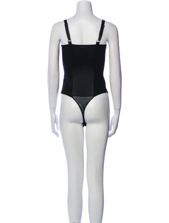 Fleur Du Mal Silk Square Neckline Bodysuit