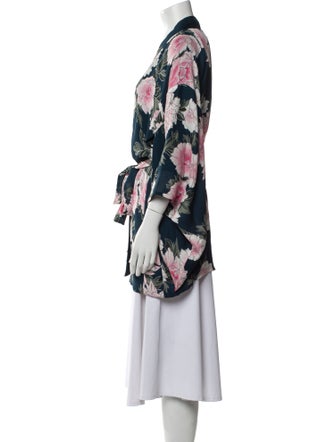 Fleur Du Mal Silk Floral Print Robe